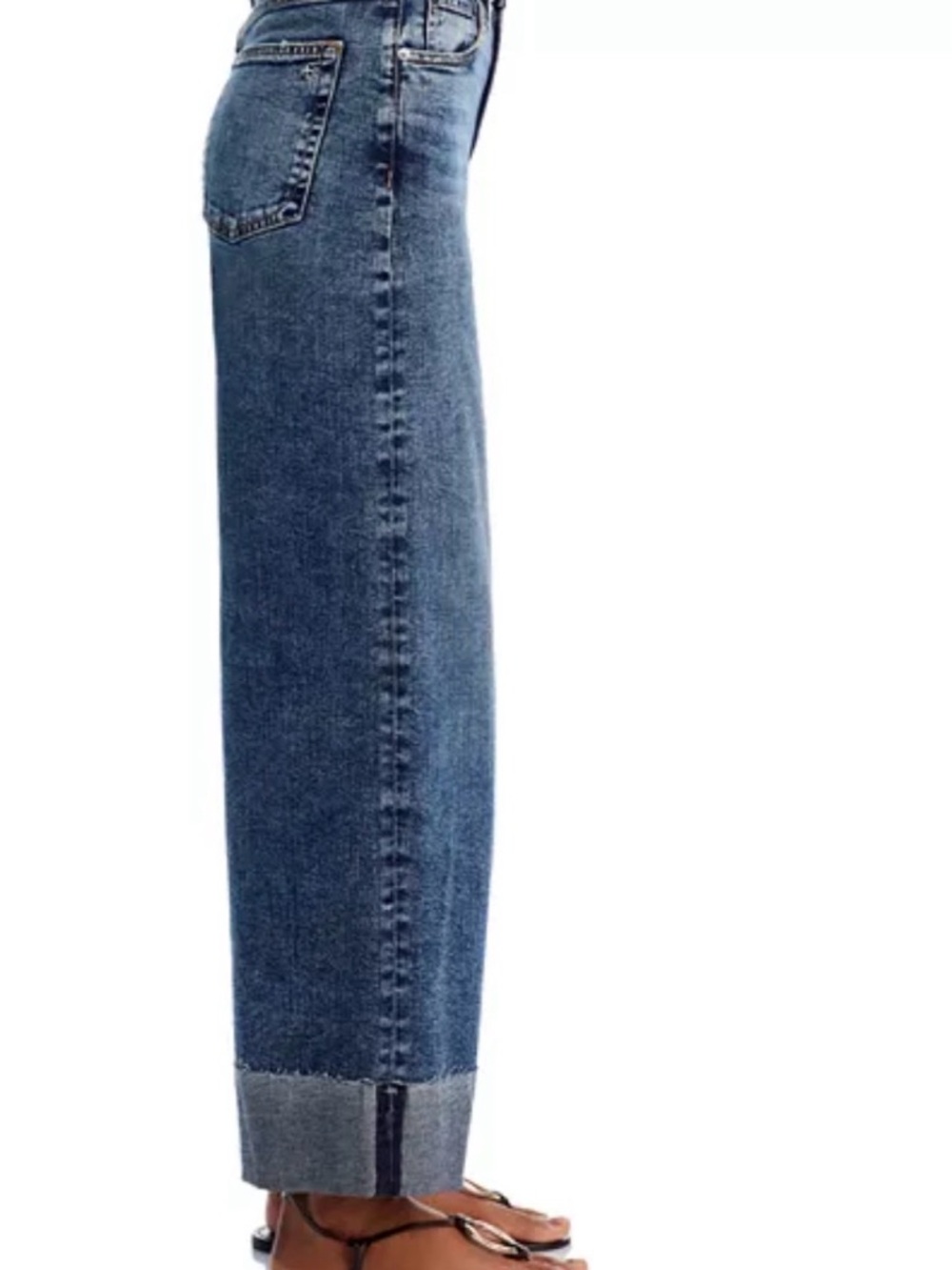 Rag & Bone Sofie‎ High Rise Ankle Ultra Wide Jeans Women’s Size 26 Cuffed Leland - Picture 4 of 14